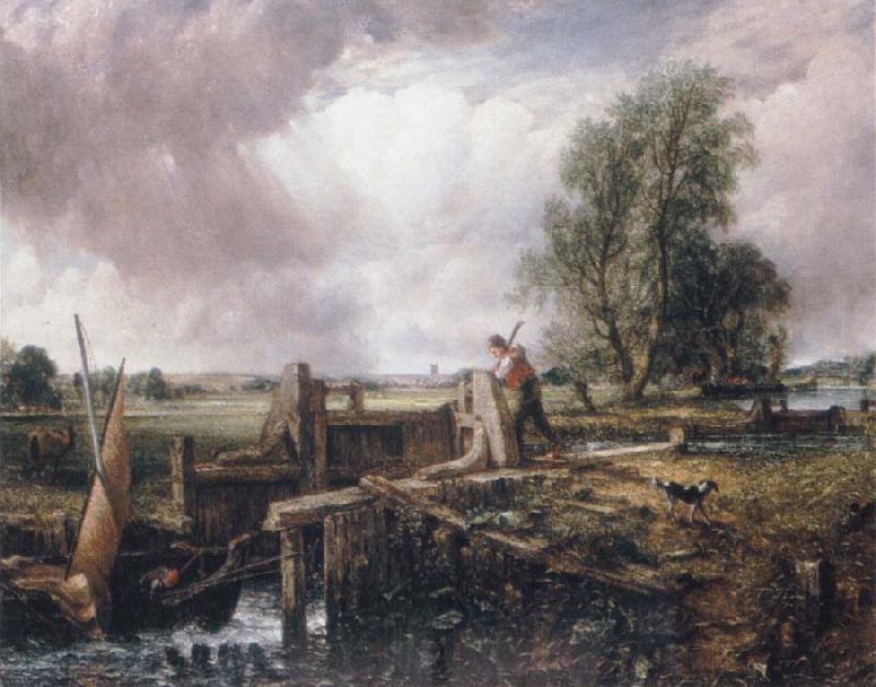 John Constable A voat passing a lock Norge oil painting art